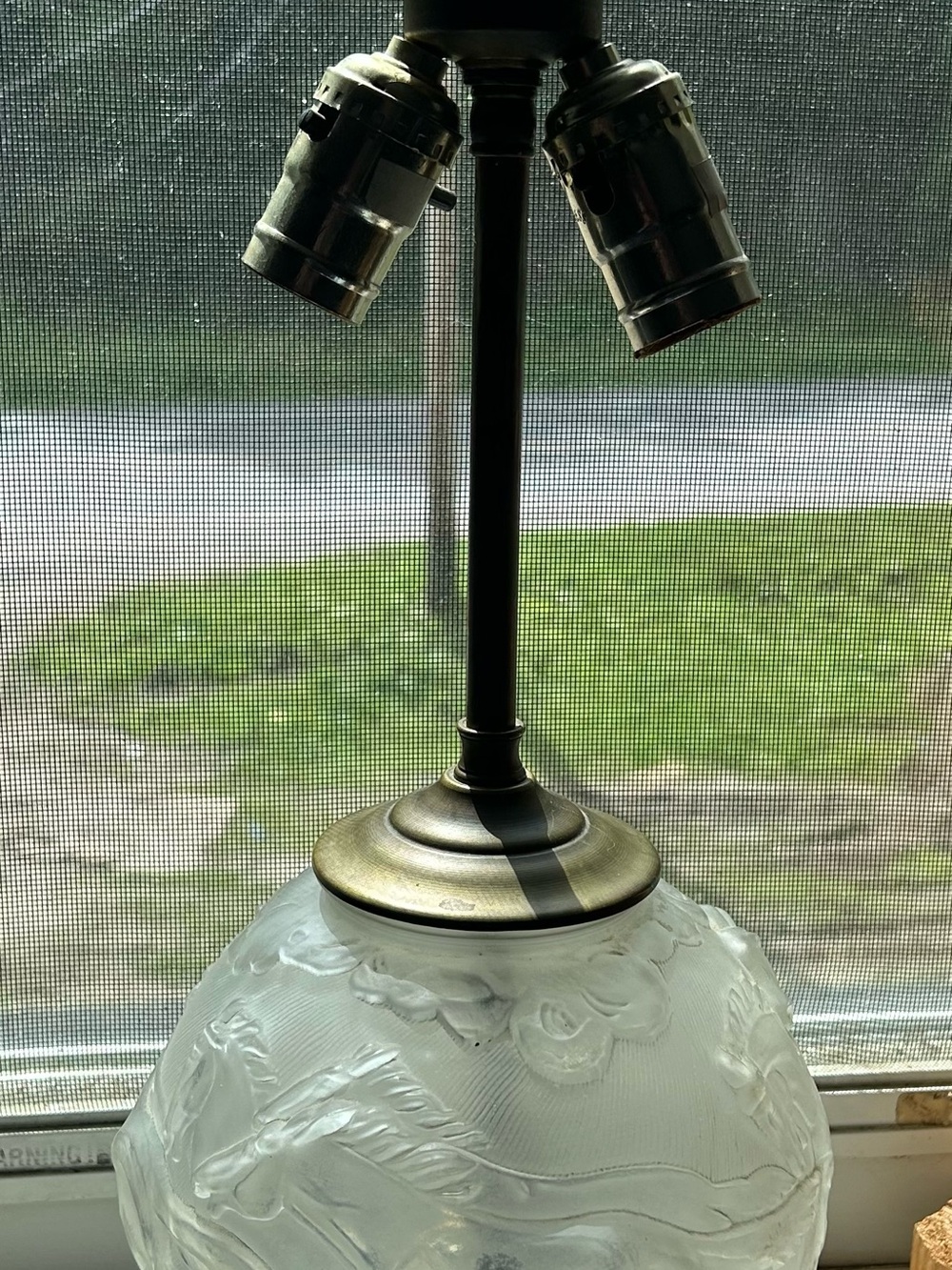 Antique Frosted Glass Horse Lamp- Karl Zentner - Picture 4 of 13